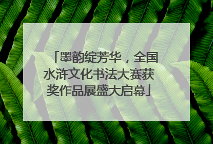 墨韵绽芳华，全国水浒文化书法大赛获奖作品展盛大启幕